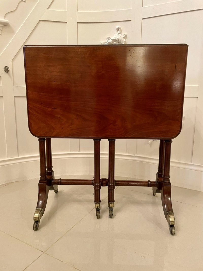 Fine George III Antique Mahogany Spider Leg Drop-Leaf Table - Image 6
